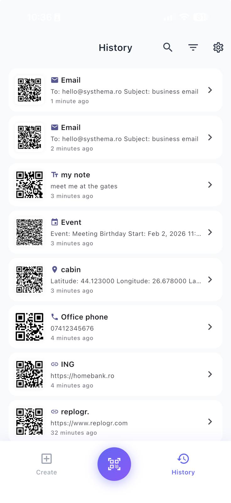 Privacy-focused settings screen showing offline mode, no tracking, and data security features